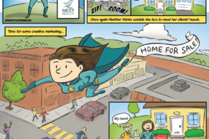 Wonder Realtor Part 2 ad for C-ville Weekly, illustrated by Scott DuBar