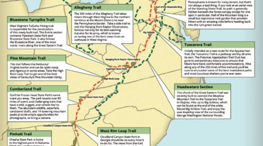 Latest Map: The Great Eastern Trail