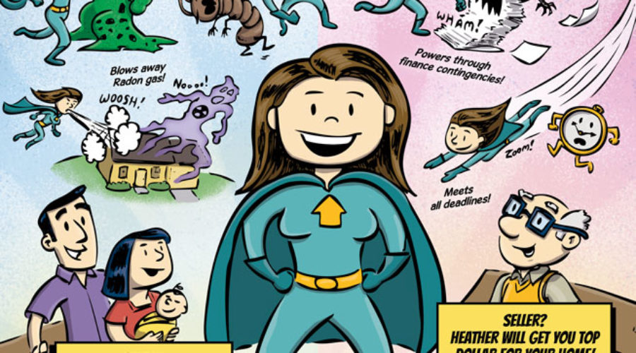 Heather Griffith, Wonder Realtor part 3. Comic book style ad for C-ville Weekly