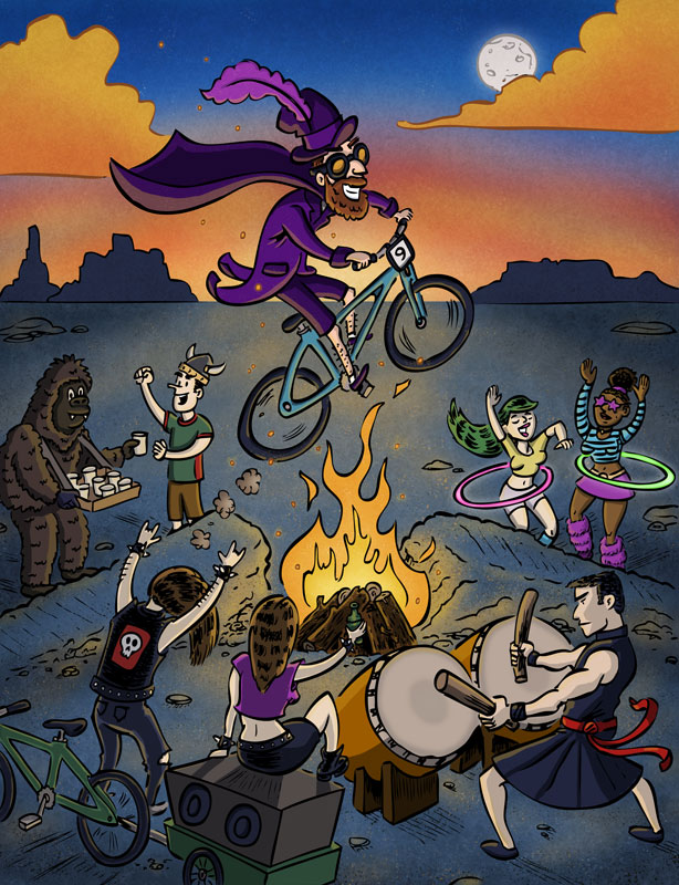 Bike Race Burning Man | Client: Utah Adventure Journal | illustration by Scott DuBar
