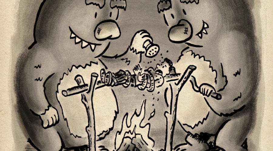 Roasted | Inktober Day 3 by illustrator Scott DuBar