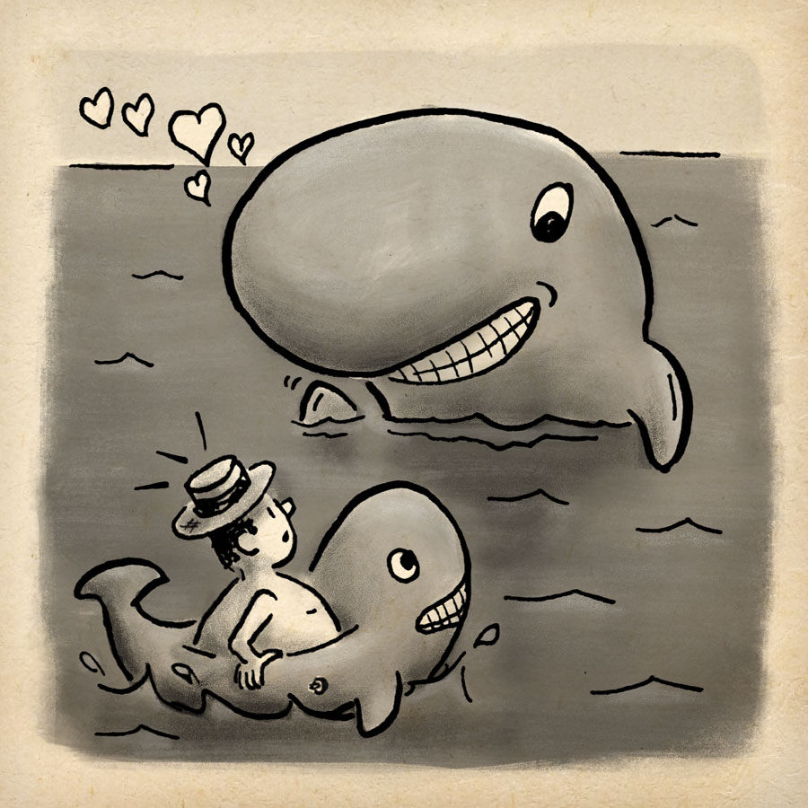 Whale | Inktober Day 12 by illustrator Scott DuBar