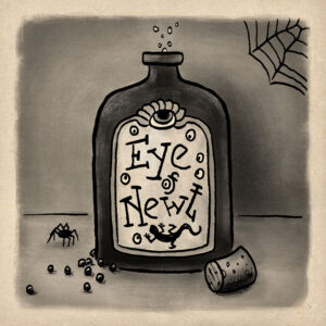 Spiderwalking past a bottle of Eye of Newt.