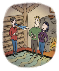 Socially Awkward Skier illustration by Scott DuBar