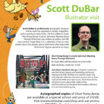 School visit flyer for children's book illustrator Scott DuBar.