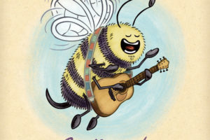Bee sings and plays accoustic guitar.